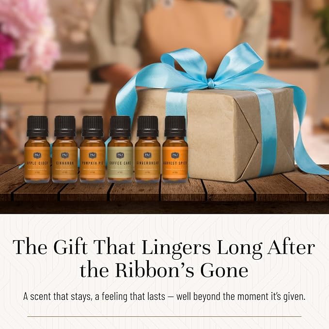 P&J Trading Fragrance Oils for Diffusers for Home Spice Set Fragrance Scents for Candle Making - Soap Making Supplies - Car Diffuser Scents - Essential Home Gift Set - Apple Cider, Cinnamon & More