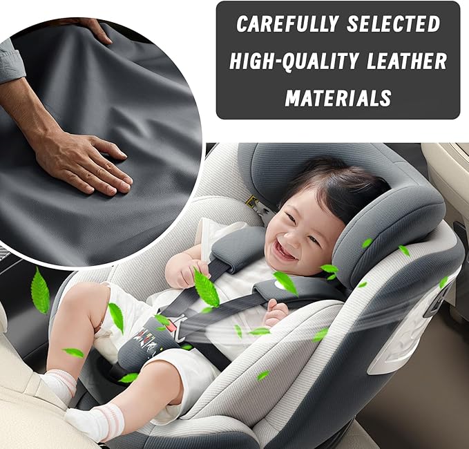 Car Armrest Cushion, 5 in 1 Center Console Cover with 2 Cup Holders, Phone Holder, Tissue Holder, Storage Bag, Multifunctional Leather Heightened Car Armrest Cushion for Most Cars（Black
