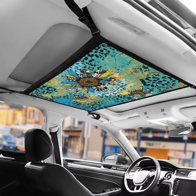 Sunflower Spot Car Roof Storage Bag Auto Seat Storage Hanging Bag All Car Storage Organizers Vehicle Passenger Seat Organization and Storage for Kids Adults