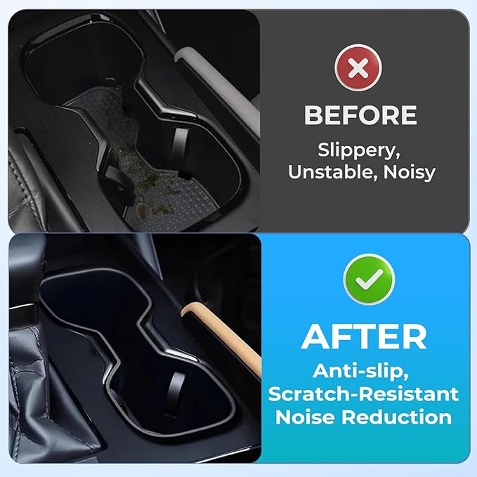 Center Console Cup Holder Inserts for Lexus ES 2025 2024 2023 & Lexus NX 2025 2024 2023 2022, TPE Interior Accessories Cup Holder Cover for 2023-2025 ES & 2022-2025 NX, Black