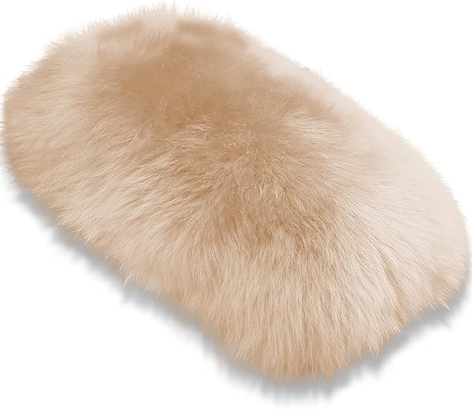 Andalus Brands Pure Australian Sheepskin Fluffy Car Center Console Cover, Luxurious Non-Shedding Furry Arm Rest Cover for Car, Versatile for All Seasons, Camel Brown - (11.47" X 6.3")