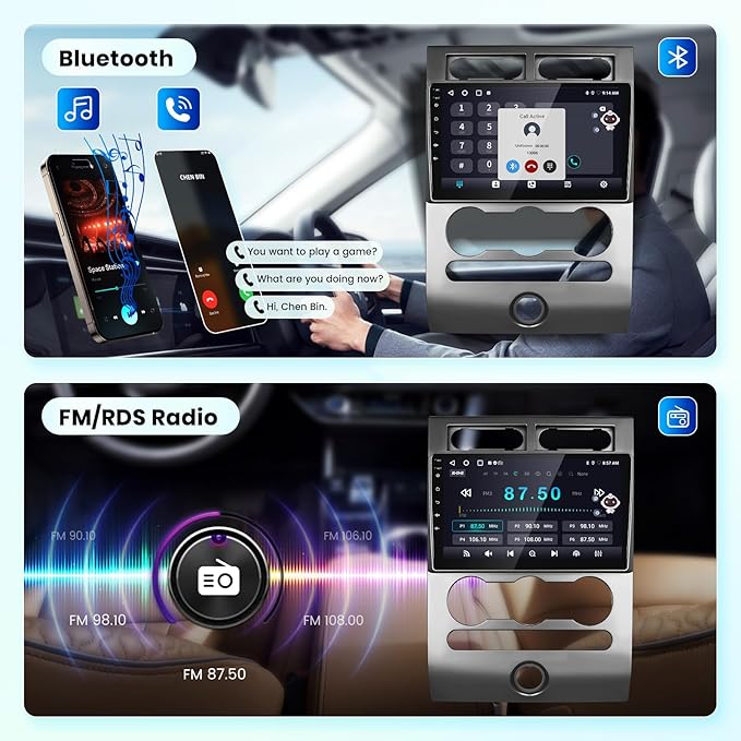 2+64G Android Car Stereo for Ford Expedition 2007-2014 (Manual A/C) Wireless Carplay Android Auto, 9’’ Touchscreen Car Radio with GPS Navigation Bluetooth Mirror Link WiFi FM/RDS EQ Backup Camera SWC