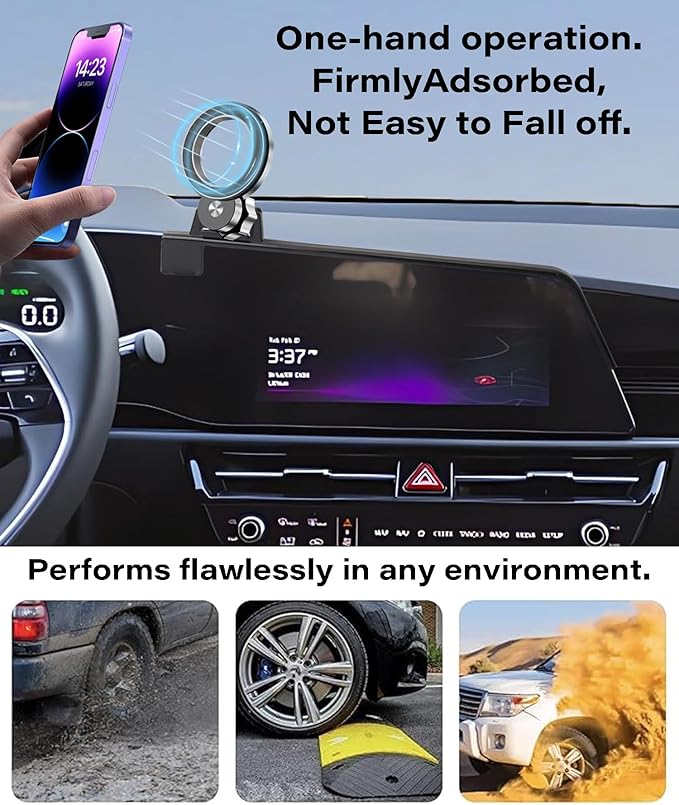 Car Phone Holder for 2023 2024 2025 Kia NIRO/NIRO EV/NIRO Hybrid Accessories Apply to 10.25 Inch Touch Screen Fixed Clip Magnetic Cell Phone Mount Hands-Free 360 Degree Rotation