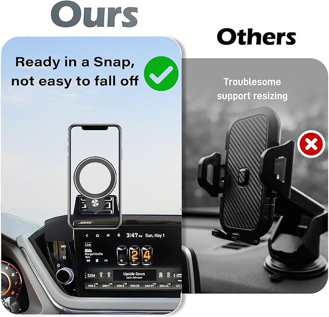 Car Phone Holder for Hyundai Sonata 2019 2020 2021 2022 2023 Accessories Apply to 10.25 Inch Touch Screen Fixed Clip Magnetic Cell Phone Mount Hands-Free 360 Degree Rotation