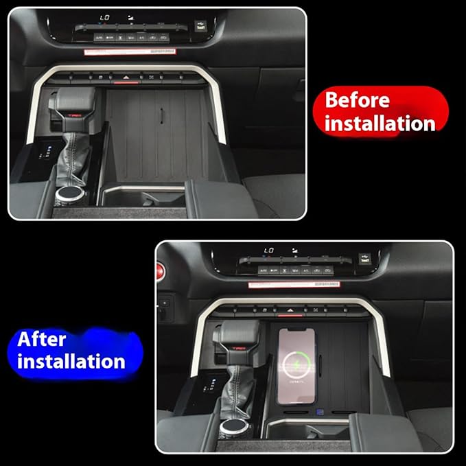 for Toyota Tundra Sequoia 2022-2024 Car Center Console Phone Charger Fast Wireless Charger Charging Plate Charging Holder