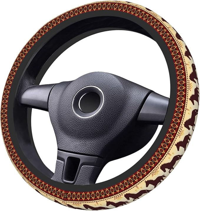 Horses Steering Wheel Cover Women 15 inch Anti-Slip Sweat Absorption Steering Wheel Covers Cute Car Accessories Decor Car SUV Sedan Vans Truck Protector