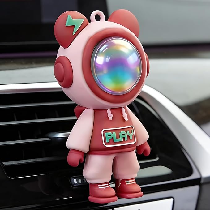 Car Air Freshener,Astronaut Vent Clip,Car Odor Eliminator,Car Air Freshener Clips (Red)