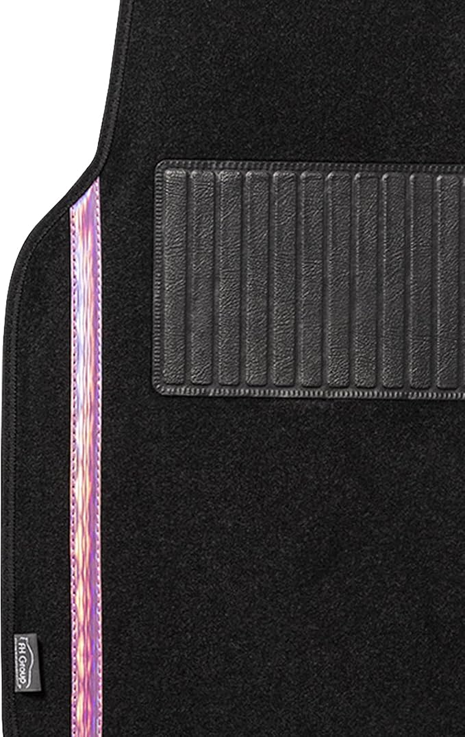 FH Group Universal Fit Car Floor Mats – All-Purpose Carpet Floor Mats & Protectors for Cars, SUVs & Trucks, Durable Automotive Carpet Mats, Pink & Black