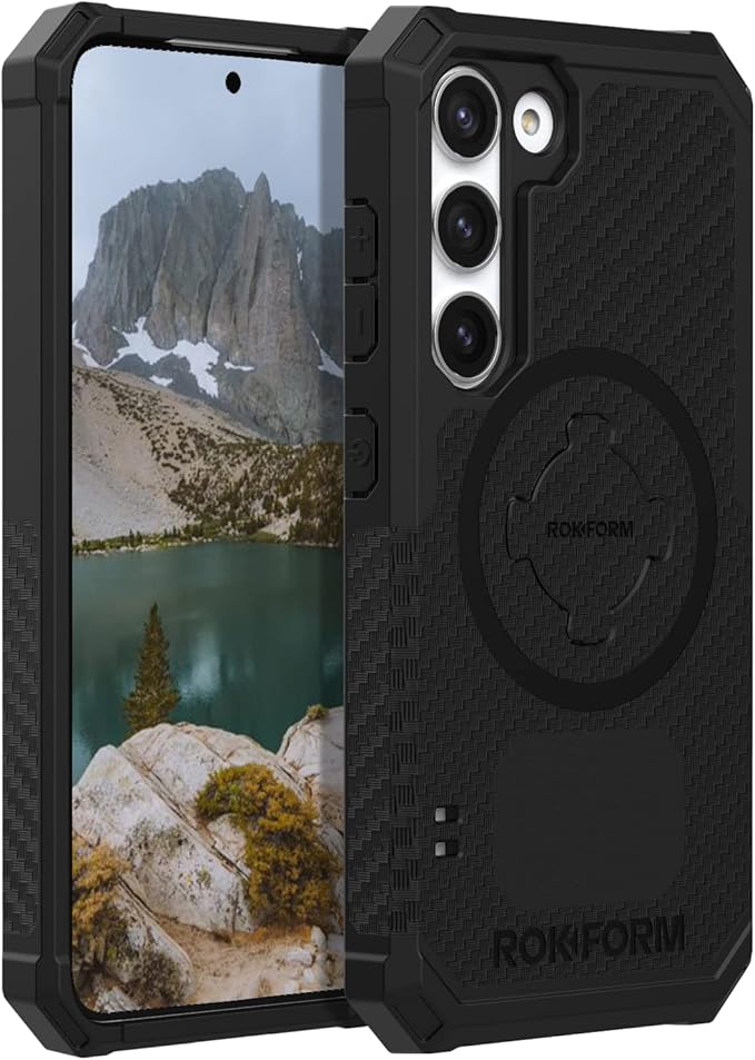 Rokform - Galaxy S23 Case, Rugged Series, Magnetic Case with Twist Lock, Drop Tested Armor (Black)