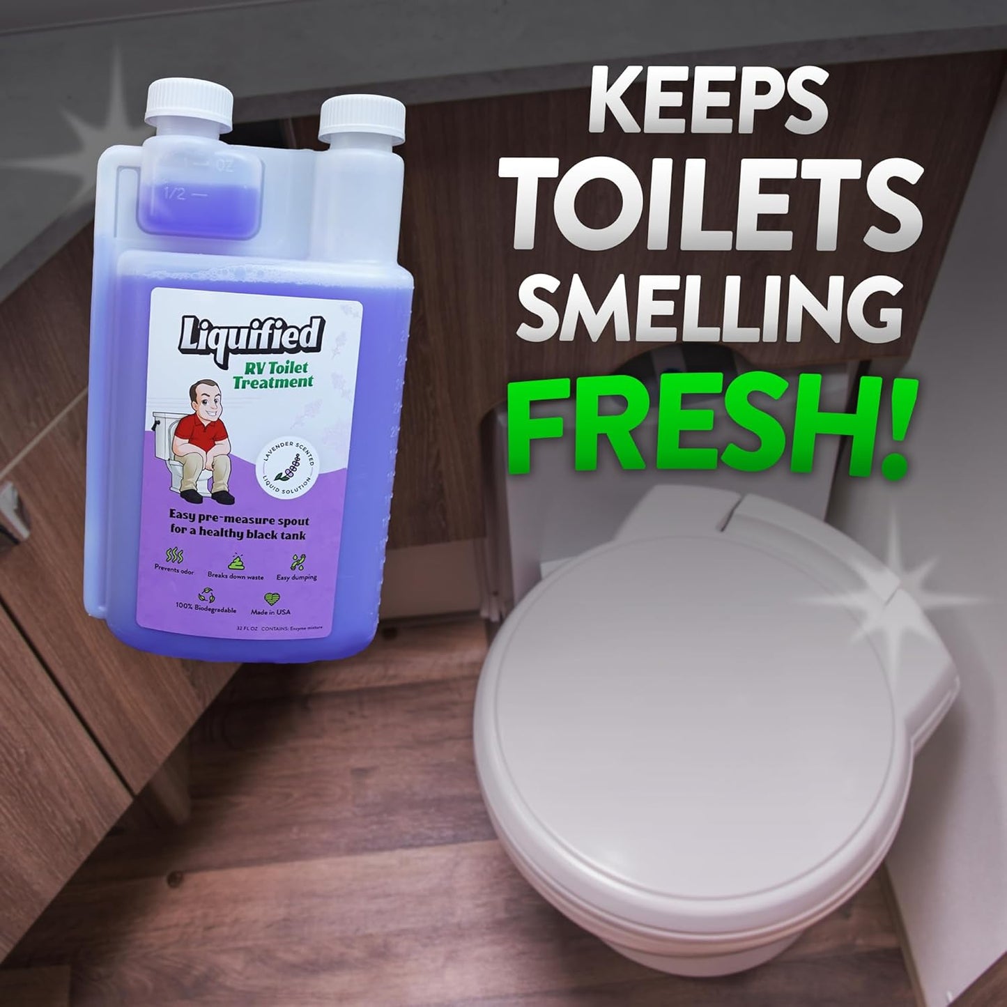 Liquified RV Toilet Treatment - Black Holding Tank Digester - Odor Eliminator - Lavender Scent - Matts RV Reviews (Lavender, 16oz)