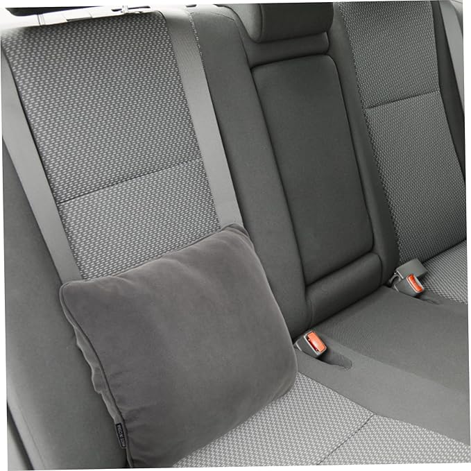 Ergonomic Car Seat Cushion for Driving Comfort PP Cotton Lumbar Support Pillow for Office and Car Stylish Grey Back Cushion Reduces Lower Back Easy Installation