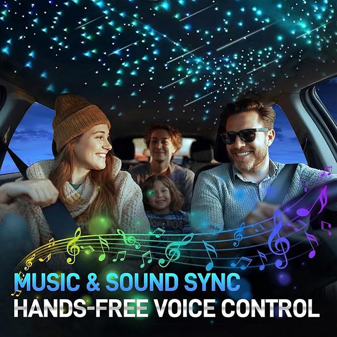 Twinkle Starlight Headliner Kit, 1000PCS 0.03in/13.5ft, 32W RGBW Twinkle & Meteor Dual-Engine 200 Shooting Stars, Music Mode APP/Remote Control Star Effect, for Truck/SUV/Home/Party