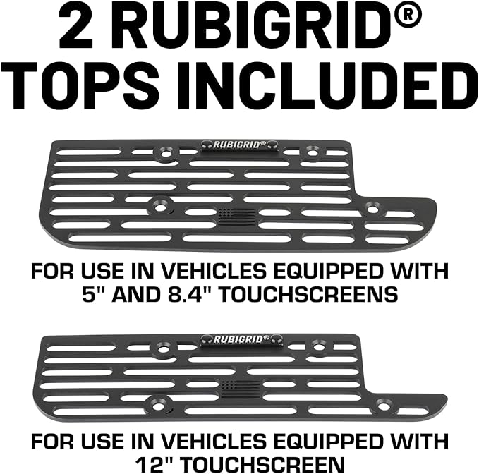 Bulletpoint Multiple Device Metal Dash Mount Cell Phone Holder Compatible with 2019+ RAM Truck 1500, 2500, 3500, TRX, RHO (RubiGrid v2 Spring-Loaded)