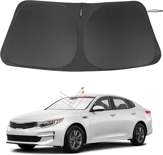 Windshield Sun Shade Custom Fit for 2016-2020 Kia Optima (Not for 2021 KIA K5) Accessories Foldable Sunshade Sun Blocker Protect Car from Sun Rays & Heat Damage Keep Car Cooler