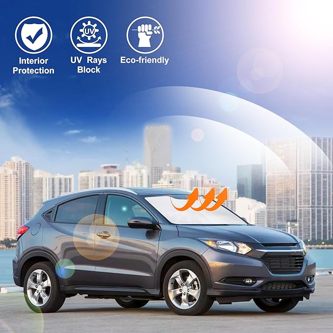 Windshield Sun Shade for Honda HRV 2016 2017 2018 2019 2020 2021 2022 HR-V Accessories Foldable Sunshade Sun Blocker Comes with Storage Bag