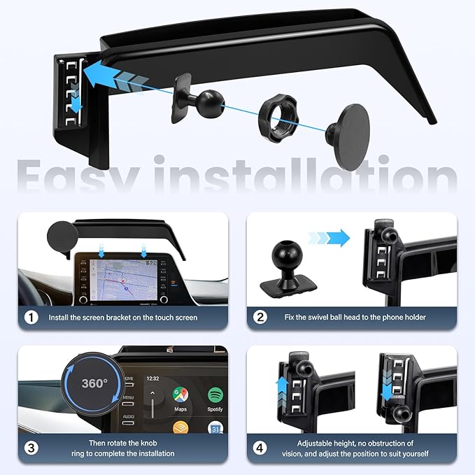 Car Phone Holder Fit for Toyota CHR/CH-R 2019 2020 2021 2022- for MagSafe Magnetic Cell Phone Mount for chr Accessories 8 inch Touchscreen -Cradles Strong Magnets for iPhone