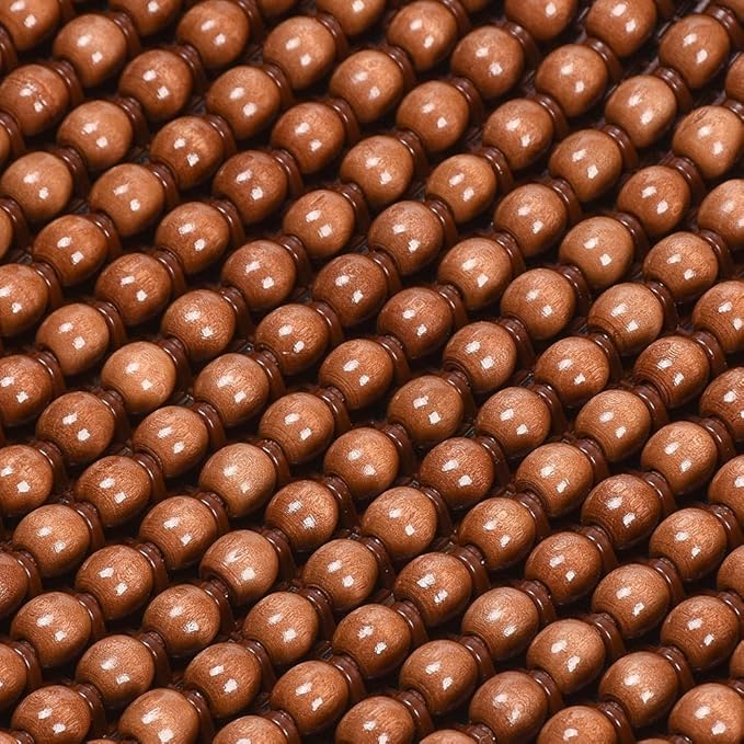 JSCARLIFE Tilia Wood Beaded Car Seat Cover - Breathable Ergonomic Driver Cushion for Cars/Trucks/SUVs | Hand-Knotted Beads, Lumbar Support & Cooling Tech (Brown)