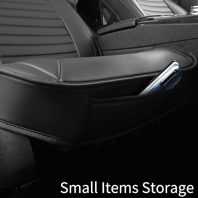 Car Seat Covers Full Set, Waterproof Faux Leather Automotive Seat Covers for Cars, Breathable Universal Car Seat Covers Protectors for Sedan SUV Truck (5 PCS Full Set, Black)