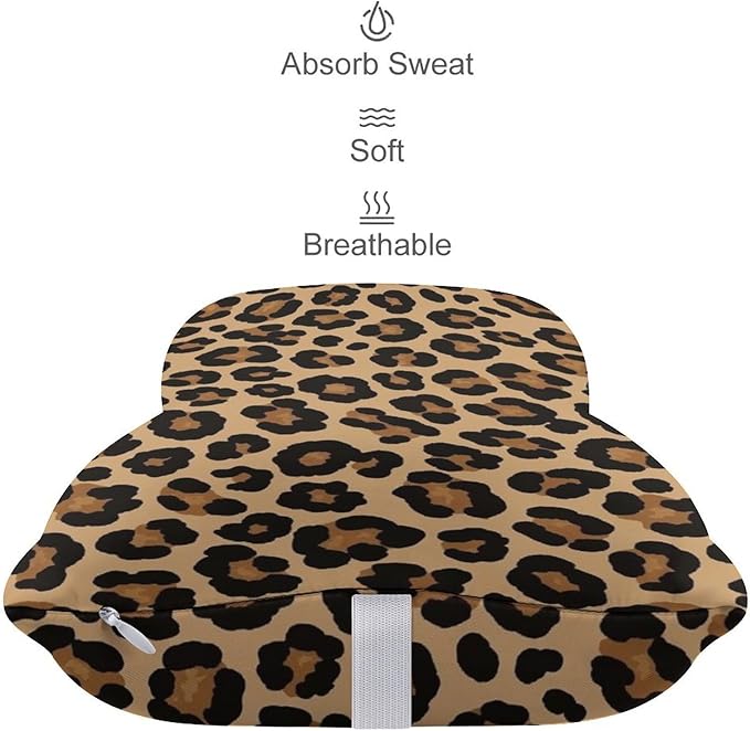 Car Neck Pillow 2 Pieces Travel Pillow Compatible with Wild Cheetah Leopard Print for Head Rest Neck Support Head Cushion Support for Car Seat Airplanes Sleeping