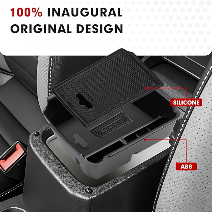 Autorder Center Console Organizer for 2022-2026 Volkswagen Taos/ 2018-2024 VW Tiguan,Taos/Tiguan Interior Accessories Armrest Storage Box Secondary Insert Tray with Non-Slip Silicone Mats