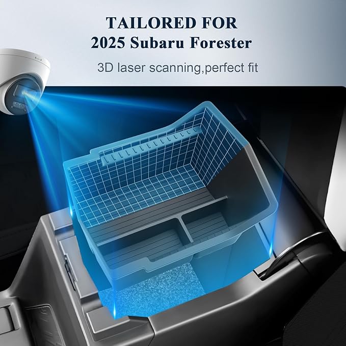 BIBIBO 2025 2026 Forester Center Console Organizer for 2025+ Subaru Forester Premium/Sport/Limited/Touring Console Tray 2025 Subaru Forester Insert Glove Pallet Organizer 2025+ Forester Armrest Tray