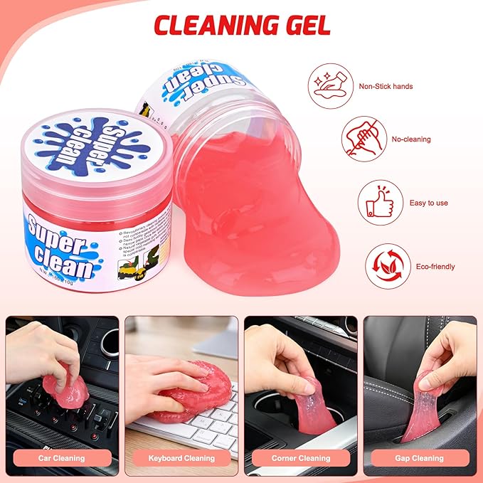 Nilight 15PCS Car Detailing Kit Auto Cleaning Tools Wash Set with Storage Carry Bag Beginners Easy to Use for Interior Exterior Car Care Clean Windshield Dashboard Seat Air Vents Wheels Tires, Red