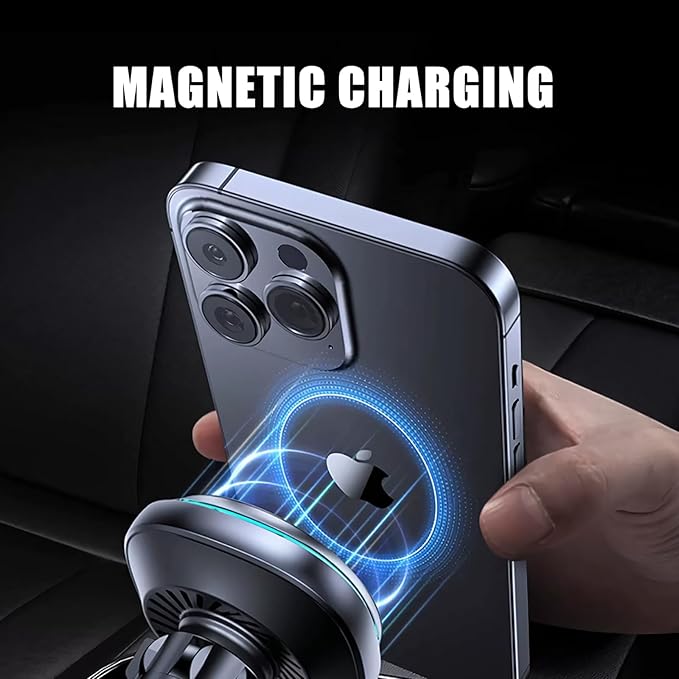 CLOUDMALL for Tesla Model 3 Model Y 15W Wireless Charging with Cooling Fan Tesla Model 3/Y Touchscreen Adjustable Magnetic Charging Phone Holder Mount for iPhone 12-15 Series