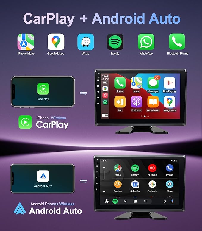 5-Channel 1080P Backup Camera Dash Cam with 10.2'' Monitor,DVR Recording Back Up Camera for RV/Truck/Van/Trailer/SUV Cars, Android.11 Car Raido with Wireless CarPlay/Android Auto/BT/FM/WiFi