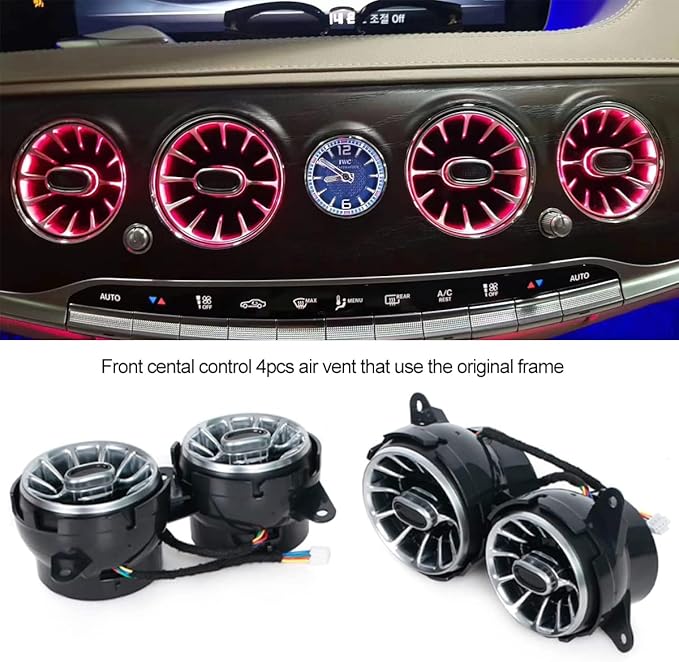 8pcs W222 Accessories LED Air Vent Ambient Lights Kit 64colors Replacement for Benz S Class W222 S400 S450 S500 S550 S560 S580 S600 S63 S65 NOT for Coupe 2 Doors (64 Colors [2018-2021])