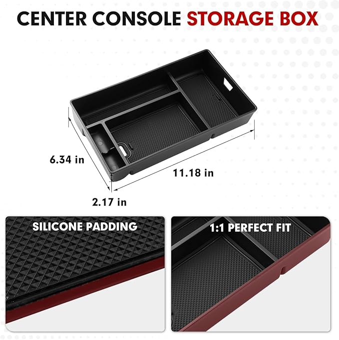 Autorder Center Console Organizer for 2022 2023 2024 2025 Lexus NX NX 250/NX 350/NX 350h 450h+ Accessories Armrest Storage Box Secondary Insert Tray with Anti-Slip Mat