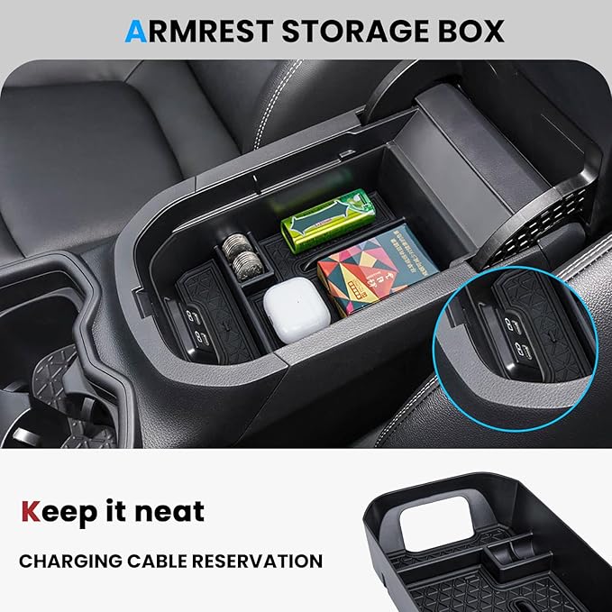 3PCS Center Console Organizer Compatible with 2019-2024 2025 Toyota RAV4 Driver's Drawer Box Storage Tray Insert Secondary Storage Box Interior Accessories