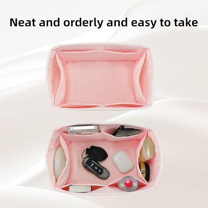 DGAZ Silk Purse Organizer Insert Fits LV Speedy 16/20/25/30/35/40/45 bags，Silky Smooth Bag Organizer，Luxury Handbag & Tote Shaper(Pink,SP40)