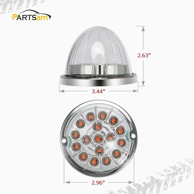 Partsam 1Pc Dual Revolution 17 LED Watermelon Light for Semi Truck, Red Stop Turn Signal and Marker to Purple Auxiliary Light, Underglow Light Compatible with Freightliner Kenworth Peterbilt