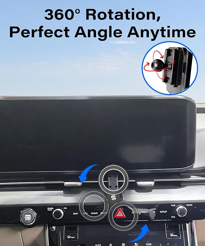 Car Phone Holder for Kia Carnival 2022 2023 Accessories Compatible with MagSafe Hands-Free 360 Degree Rotation Adjustable Cell Phone Mount Does Not Affect Air Vent