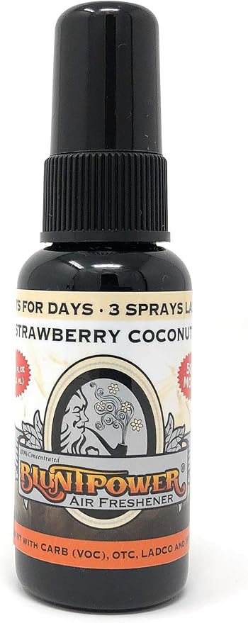 BluntPower (Strawberry Coconut, 1 Pack) Concentrated Odor Eliminator & Diffuser Oil - Room Deodorizer, Odor Eliminator, Air Freshener - Premium Oil Based Air Freshener