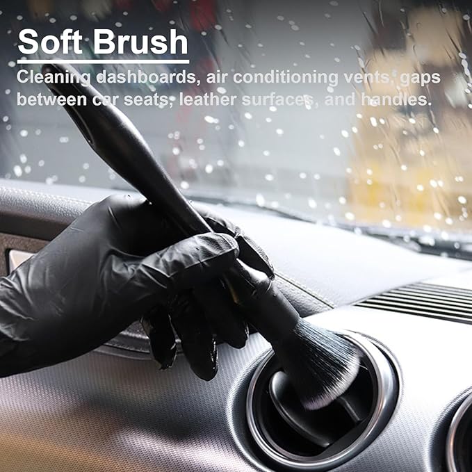 4PCS Car Interior Cleaning Brushes Car Interior Detailing Brush Car Detail Soft Brush Kit Interior Detailing Kit Tools Duster Brush for Auto Truck SUV Interior Cleaning Equipment