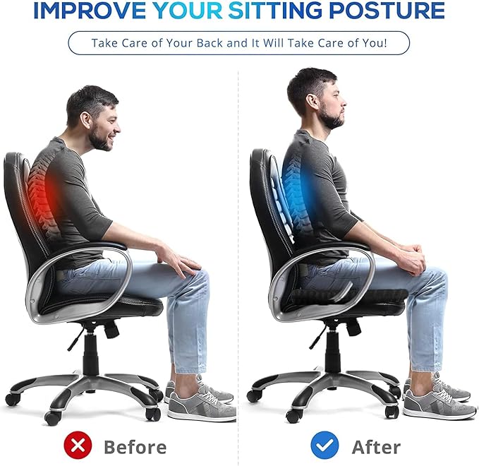 Gel Wheelchair Seat Cushion for Long Sitting - Cooling Office Chair Cushion for Sciatica, Back, Pressure Sore, Tailbone Pain Relief - Soft & Breathable Butt Pillow with Non-Slip Cover for Wheelchair