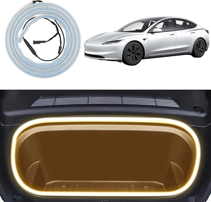 2025 Tesla Model 3 Highland Frunk Light Strip Ambient Lighting Kit LED Interior Lights for Model 3 Highland Accessories 2024-2026 Warm Light