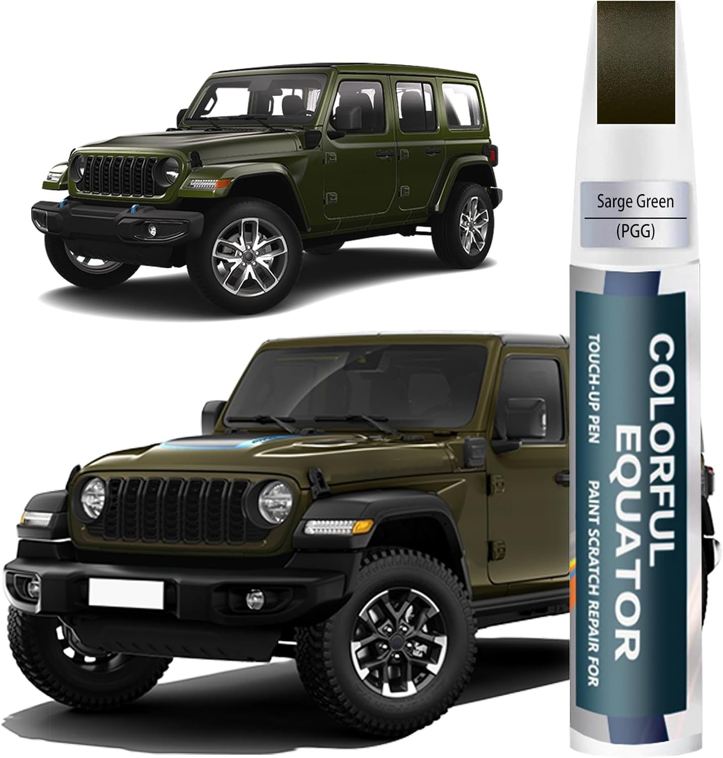 PGG Sarge Green Touch Up Paint for Jeep, Car Paint Pen Scratch Repair Two-In-One Touch Up Paint, Premium Car Scratch Remover for Deep Scratches