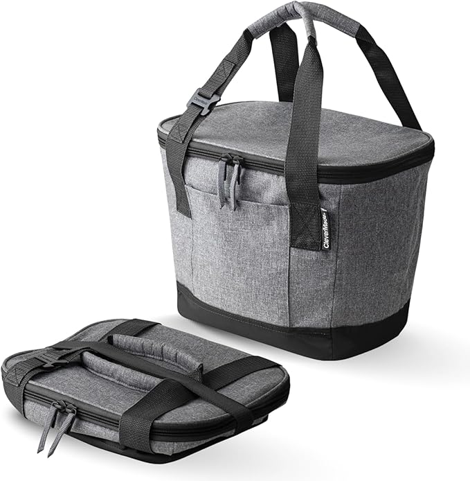 CleverMade Collapsible Insulated Cooler Bag – Leakproof Soft Cooler for Beach, Travel, Car – Bottle Opener