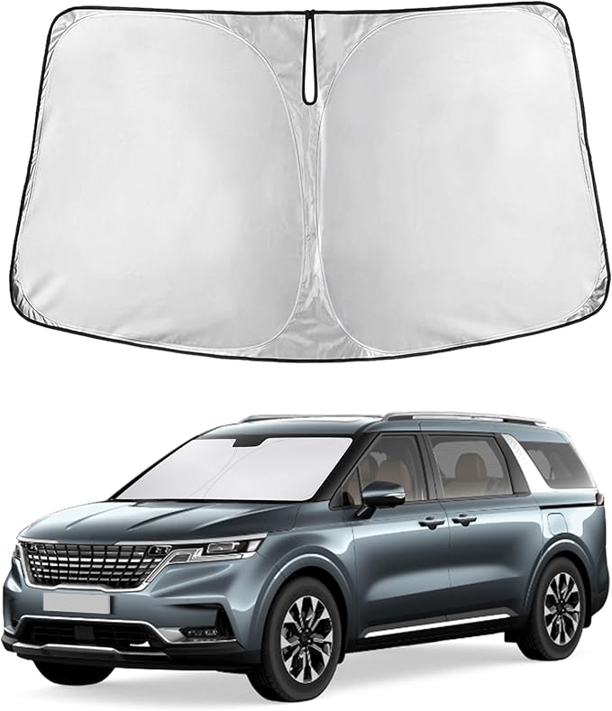 EcoNour Windshield Sunshade Compatible for Kia Carnival/Sedona 2015-2019 2020 2021, Sun Visor for Front Windshield & Window Sun Shade Cover, UV Heat Blocker & Protector, Car Accessories