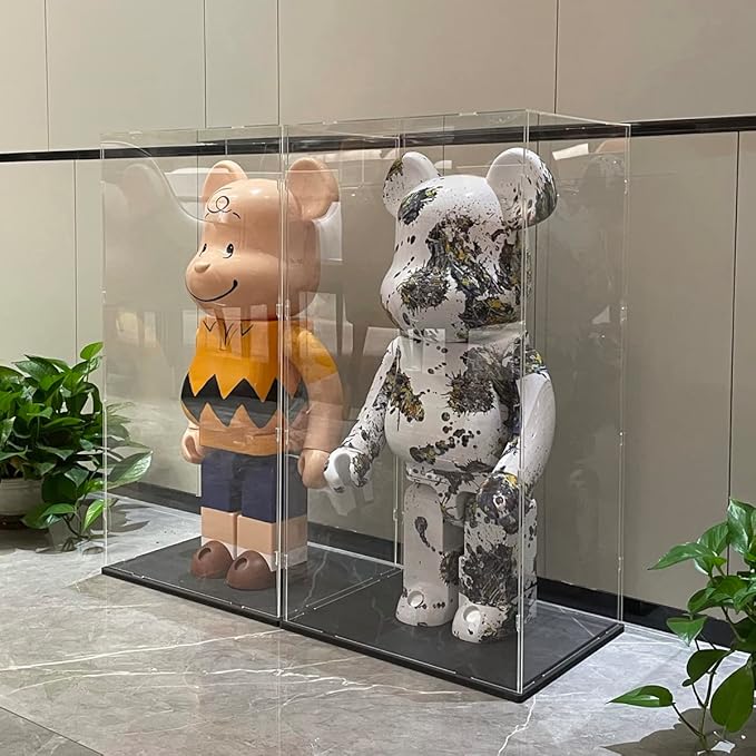 Choowin 29 inch Tall Acrylic Display Case for Lego Space Launch System 10341 Thickened Clear Acrylic Display Cases for Collectibles Figures Doll Bearbrick 1000% Assemble Dustproof Display Box(White)