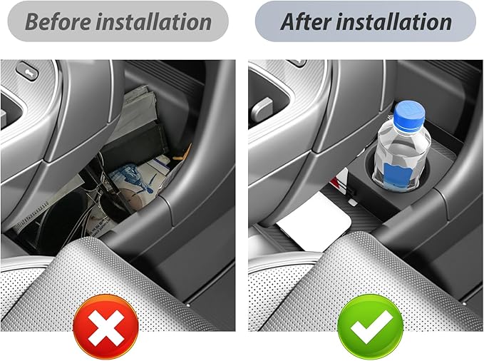 SKTU for 2026 Hyundai Palisade Center Console Organizer for 2026+ Hyundai Palisade Lower Console Tray Hyundai Palisade 2026 Accessories Under Console Tray with Cup Holder