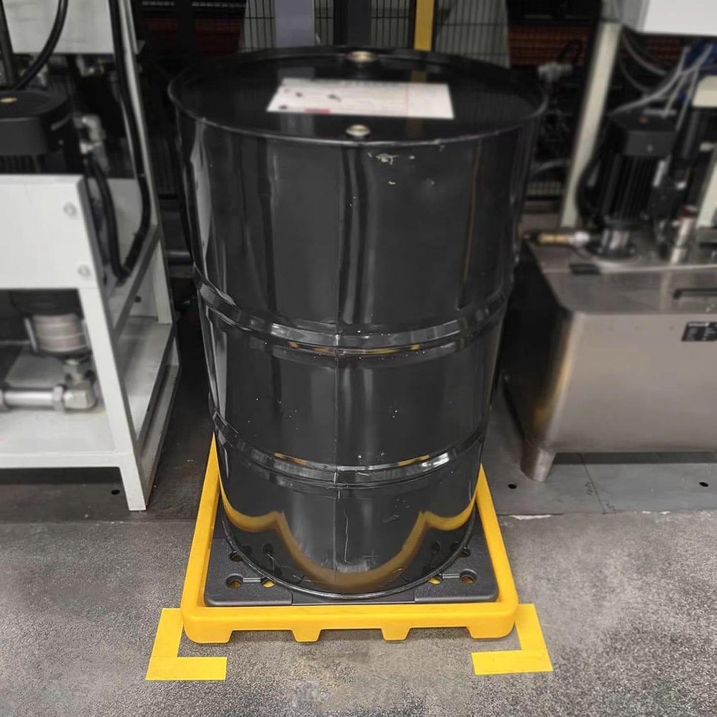 2 Drum Containment Spill Pallet, Polyethylene Low Profile Paint Bucket Tray, Industrial Garage Storage Detachable Shipping Leakproof Platform (Color : Yellow-5 Pack, Size : 13.4"x13.4"x2.6"