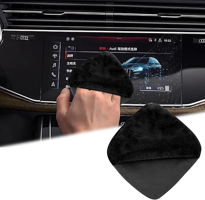 Car Screen Cleaner, 4.1''×4.1'' Microfiber Dashboard Wipes, Square Microfiber Cloth, Car Display Wipes,Vehicle Screen Cleaner Tool universal for Car Dashboard Car Display Car Interior Tools (Black)