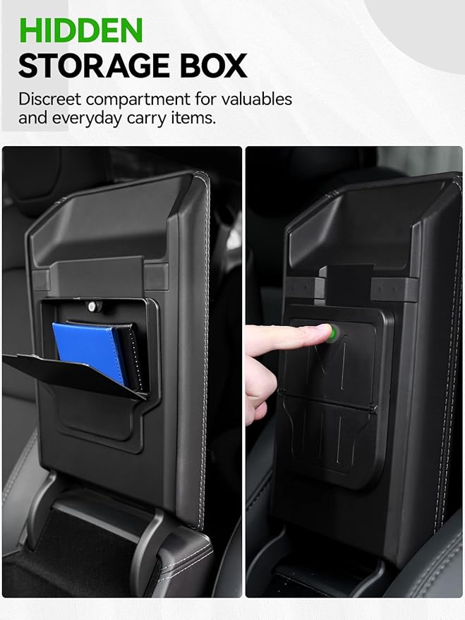 9PCS Center Console Organizer Tray for 2024 2025 2026 Tesla Model 3 Accessories, Armrest Hidden Storage Box Cup Holder Charger Pad for Tesla Model 3 Highland