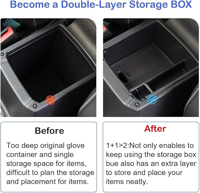 TTCR-II Center Console Organizer Tiguan 2018-2024, for VW Taos Console Organizer Tray 2022 2023 2024 2025 2026, Compatible with Volkswagen Tiguan Middle Storage Box Taos
