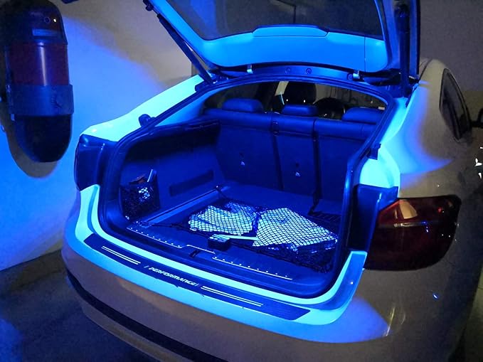 iJDMTOY 12-Inch 18-SMD from Blue to White Color Changing LED Strip Light Compatible with Car Trunk Cargo Area or Interior Ambient Illumination