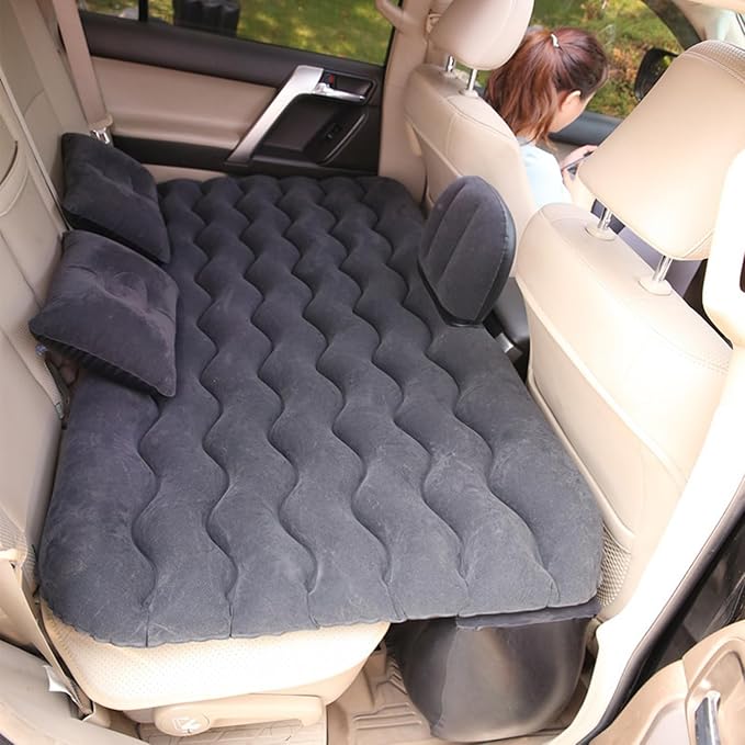 Car Air Mattress for Ford Maverick 2022 2023 2024, Inflatable Car Bed for Back Seat Sleeping, Soft Car Inflatable Bed Back Seat Mattress Airbed,C Black