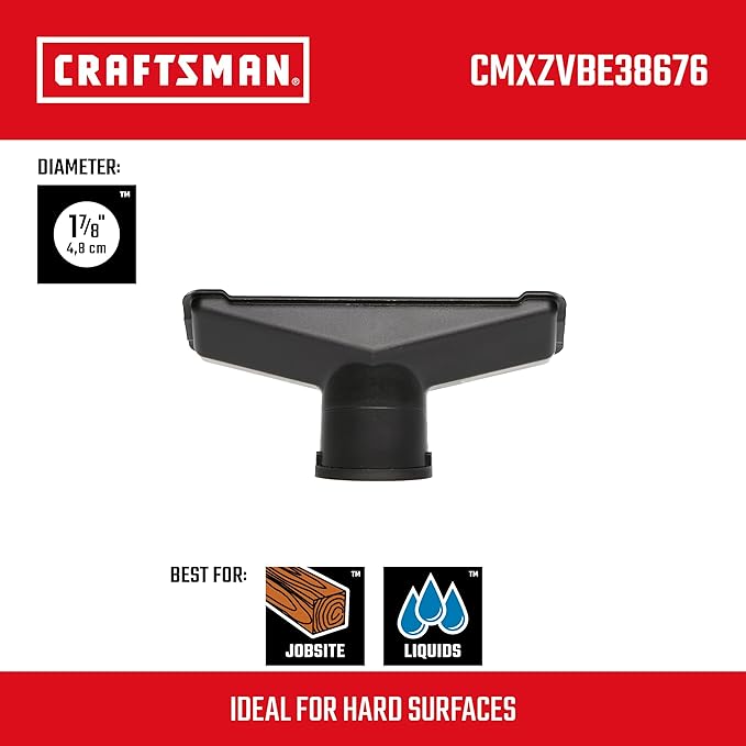 CRAFTSMAN CMXZVBE38676 1-7/8 in. Utility Nozzle Wet Dry Vac Attachment, Industrial-Grade Shop Vacuum Accessory for Cleaning Hard Surfaces, Fits 1-7/8 in. Hose Diameter